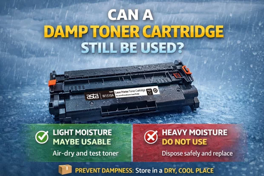 Can a toner cartridge still be used if it gets damp?