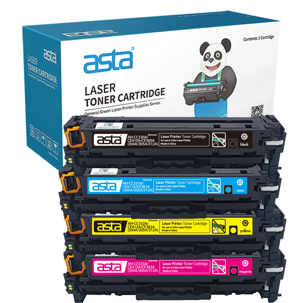 ASTA 304A CC530A CC531A CC532A CC533A 305A CE410A CE411A CE412A CE413A 312A CF380A CF381A CF382A CF383A Universal Set Colorful Toner Cartridges