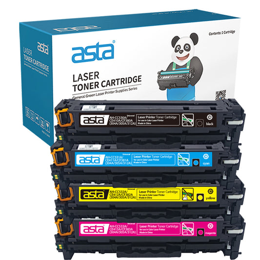 ASTA 304A CC530A CC531A CC532A CC533A 305A CE410A CE411A CE412A CE413A 312A CF380A CF381A CF382A CF383A Universal Set Colorful Toner Cartridges